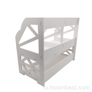 Узкий мини-стол с белой лестницей-органайзером